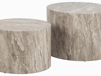 Salontafel set, actona, dice coffee table set, top paper grey marble - afbeelding 2 van  6