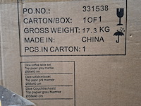 Salontafel set, actona, dice coffee table set, top paper grey marble - afbeelding 6 van  6