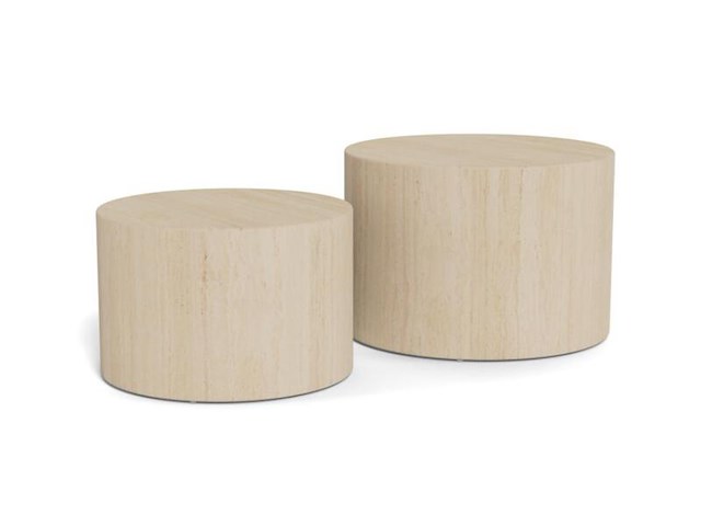 Salontafel set, actona, dice coffee table set, top paper travertine - afbeelding 1 van  8
