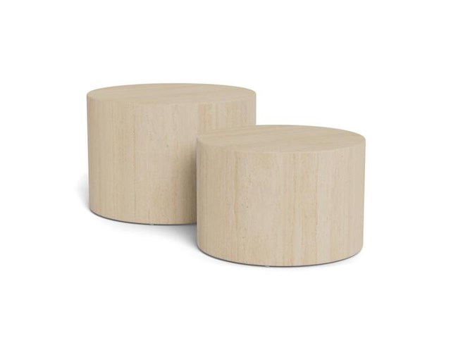 Salontafel set, actona, dice coffee table set, top paper travertine - afbeelding 2 van  8