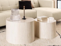 Salontafel set, actona, dice coffee table set, top paper travertine - afbeelding 4 van  8
