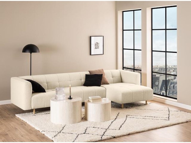 Salontafel set, actona, dice coffee table set, top paper travertine - afbeelding 5 van  8