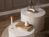 Salontafel set, actona, dice coffee table set, top paper travertine - afbeelding 6 van  8
