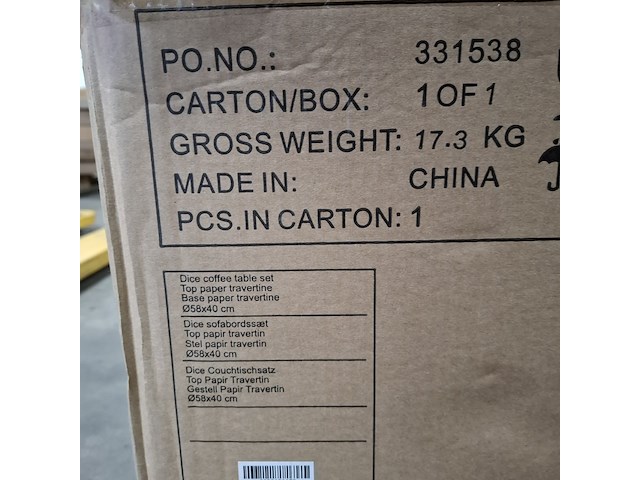 Salontafel set, actona, dice coffee table set, top paper travertine - afbeelding 8 van  8