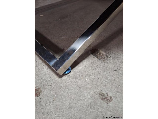 Salontafel v.v. zwart tafelblad en chromen onderstel ø 138cm - afbeelding 4 van  4