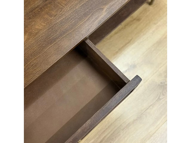 Salontafel, walnoot, mangohout + rattan - afbeelding 2 van  4