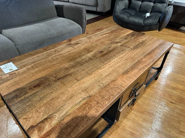 Salontafel, zwart onderstel, bruin - afbeelding 4 van  5