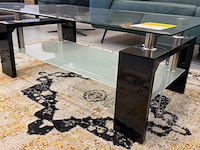 Salontafel, zwartglas, 100x60x38 cm - afbeelding 2 van  2