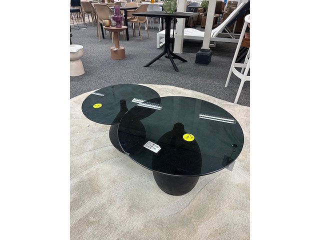 Salontafelset van 2 glas, zwart - afbeelding 1 van  4
