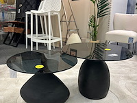Salontafelset van 2 glas, zwart - afbeelding 3 van  4