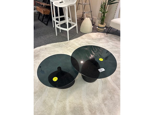 Salontafelset van 2 glas, zwart - afbeelding 4 van  4