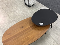 Salontafelset van 2 hpl, hpl, zwart en eiken look - afbeelding 3 van  5