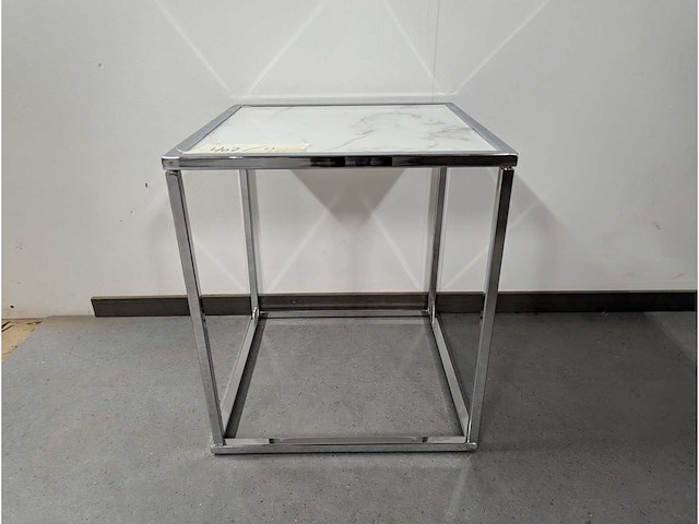 Salontafeltje marmer look 40 x 40 x 45cm - afbeelding 2 van  3