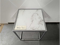 Salontafeltje marmer look 40 x 40 x 45cm - afbeelding 3 van  3