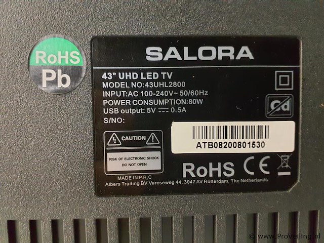 Salora 43-inch uhd led televisie 43uhl2800 - afbeelding 3 van  3