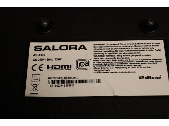 Salora televisie 43ua330 incl. ophangsysteem - afbeelding 3 van  4