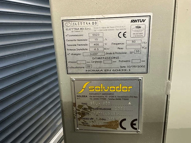 Salvador - 2002 - sel 600 - afkortcirkelzaagmachine - afbeelding 9 van  23