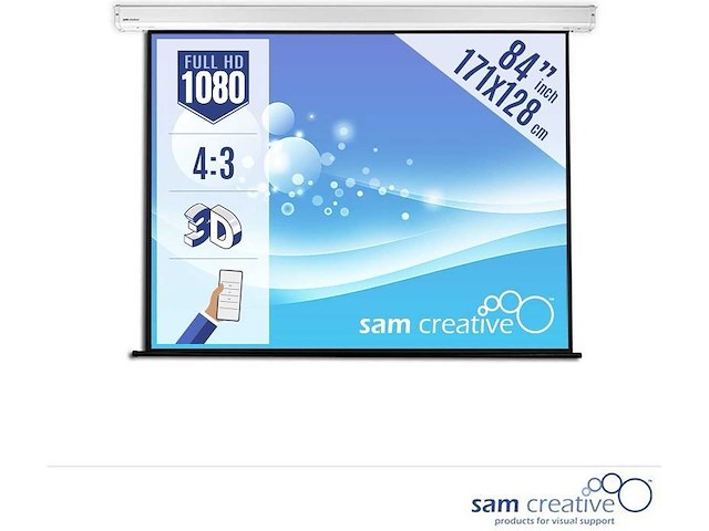 Sam creative - pshex171128 - projectiescherm elektrisch 4:3 84" 171x128 cm (2x) - afbeelding 1 van  2
