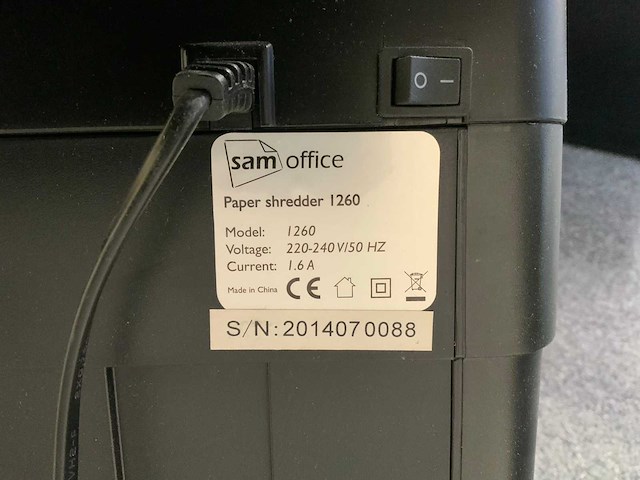 Sam office 1260 papiervernietiger - afbeelding 3 van  3