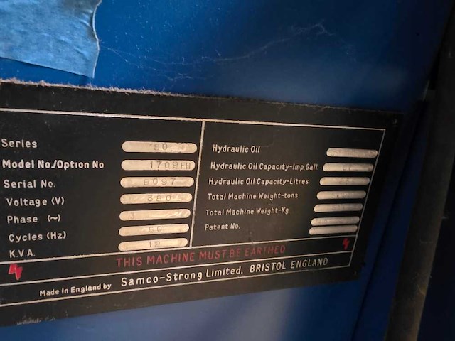 Samco - series 80 - hydraulische pers - afbeelding 10 van  16