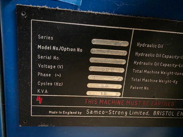 Samco - series 80 - hydraulische pers - afbeelding 11 van  16