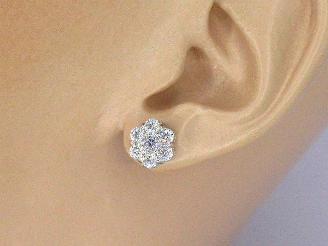 Samengestelde oorbellen met briljante van hoge kwaliteit - afbeelding 2 van  7