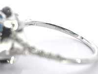 Samengestelde ring met een grote tanzaniet, emeralds en natuurlijke diamanten - afbeelding 7 van  10