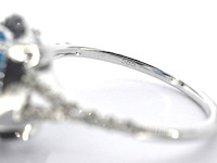 Samengestelde ring met een grote tanzaniet, emeralds en natuurlijke diamanten - afbeelding 7 van  10