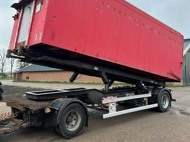 Samro 2-assige kipperaanhangwagen / containerchassis – 19.000 kg – hydraulische vastzethaken – franse registratie - afbeelding 1 van  15