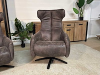 Samson draaibare leren relax fauteuil - afbeelding 8 van  9