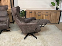 Samson draaibare leren relax fauteuil - afbeelding 5 van  9