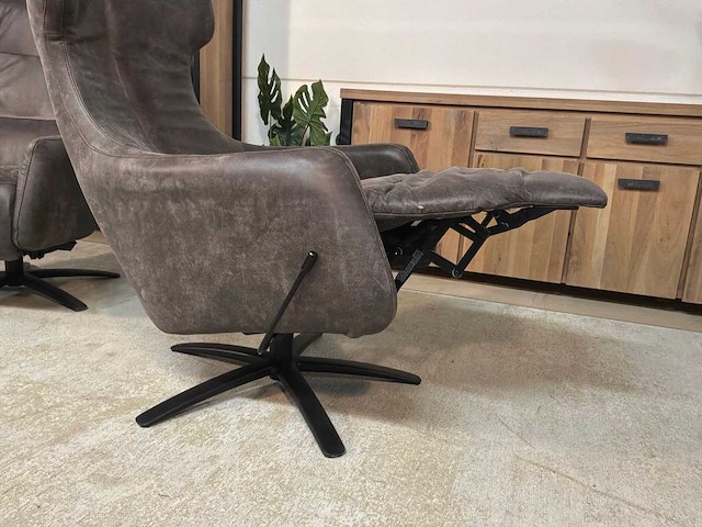 Samson draaibare leren relax fauteuil - afbeelding 6 van  9