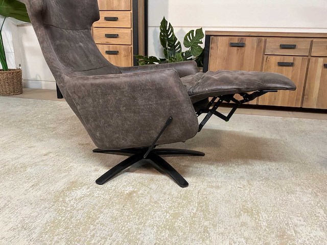 Samson draaibare leren relax fauteuil - afbeelding 2 van  11
