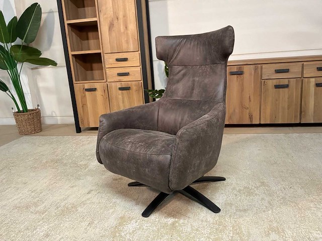 Samson draaibare leren relax fauteuil - afbeelding 9 van  11