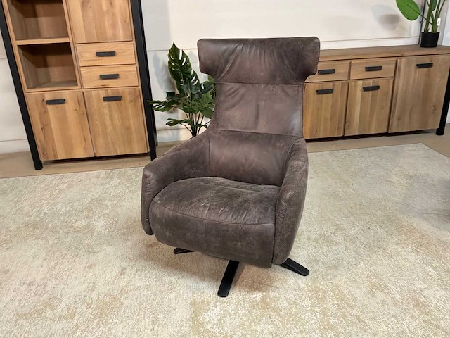 Samson draaibare leren relax fauteuil - afbeelding 5 van  11
