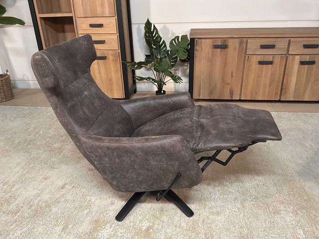 Samson draaibare leren relax fauteuil - afbeelding 7 van  11