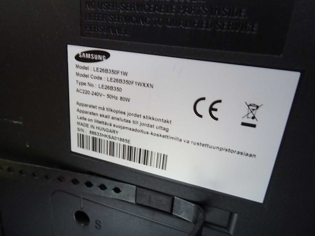 Samsung - le26b350f1w - televisie 26" - afbeelding 2 van  2
