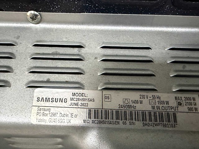 Samsung - mc28h5015as - magnetron - afbeelding 3 van  5