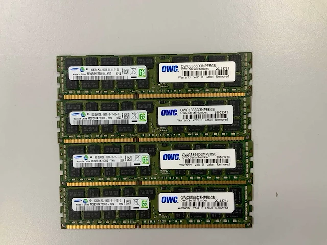 Samsung 32gb(4x 8gb 2rx4) pc3l-10600r-09-11-e3-d3 m393b1k70dh0-yh9 sticks - afbeelding 1 van  2