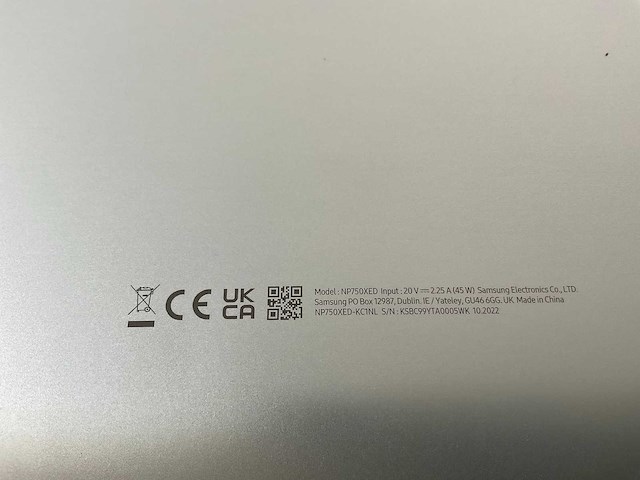Samsung 750xed 15.6”, core(tm) i5 12th gen, 8 gb ram, 256 gb nvme laptop - afbeelding 8 van  8