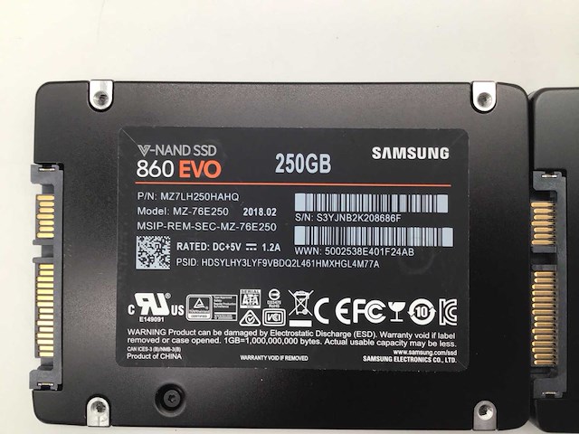 Samsung 860 evo 250gb sata ssd interne hardeschijf (2x) - afbeelding 5 van  5