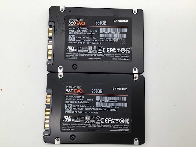 Samsung 860 evo 250gb sata ssd interne hardeschijf (2x) - afbeelding 3 van  4