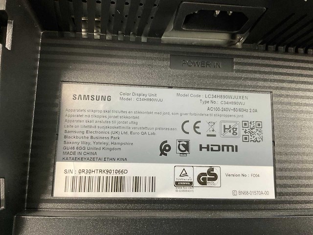 Samsung (c34h890wju) 34”, 3440x1440 (uwqhd) lcd curved monitor; - afbeelding 7 van  7