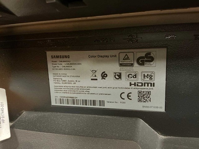 Samsung c49j890dk curved monitor 49” - afbeelding 3 van  5