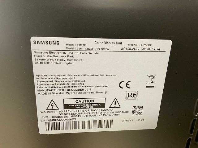 Samsung (ed75e) 75”, 1920x1080 (fhd) led monitor - afbeelding 6 van  6