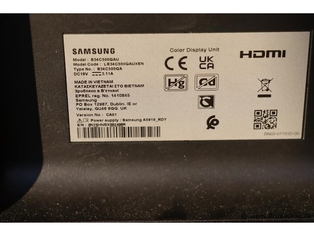 Samsung monitor 34" - model s34c500gau - afbeelding 3 van  3