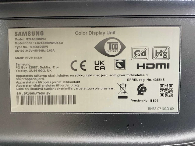 Samsung (s24a600nwu) 24”, 2560x1440 (qhd) ips monitors; (4x) - afbeelding 3 van  11