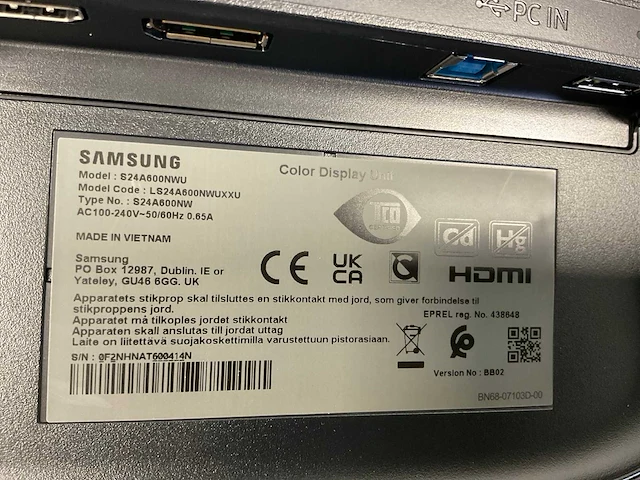 Samsung (s24a600nwu) 24”, 2560x1440 (qhd) ips monitors; (4x) - afbeelding 2 van  11