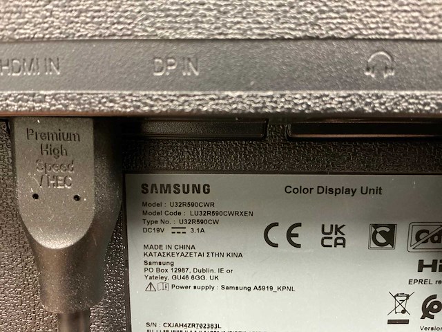 Samsung u32r590cwr curved monitor 32” - afbeelding 4 van  5