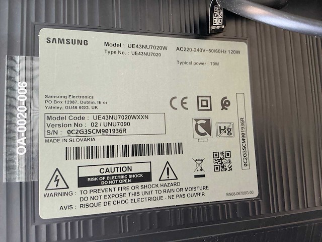 Samsung ue43nu7020wxxn smart televisie - afbeelding 3 van  5